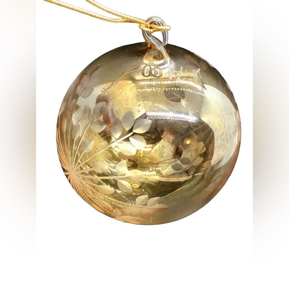 Hand Blown Art Glass Ornament Signed Designer Large Bulb